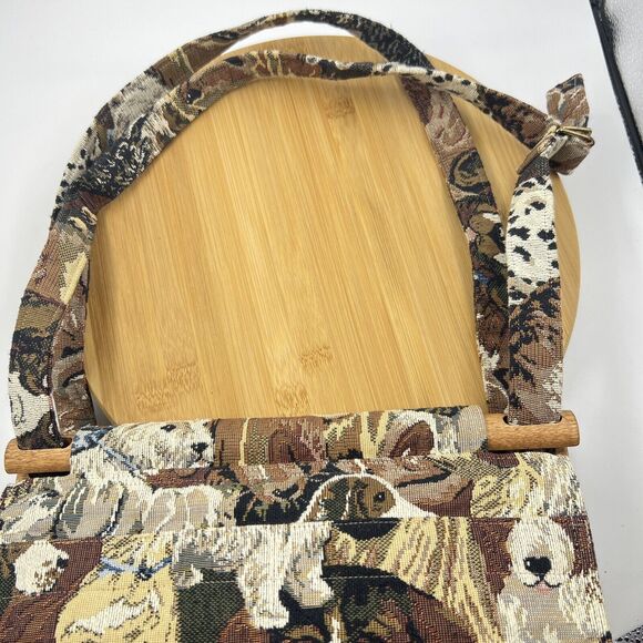 Dog Shoulder Purse Dog Breed Tapestry 2 Handle Handbag Wood Top Close Corgi - Picture 7 of 9